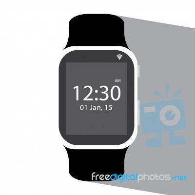 Smart Watch Flat Icon   Illustration  Stock Image