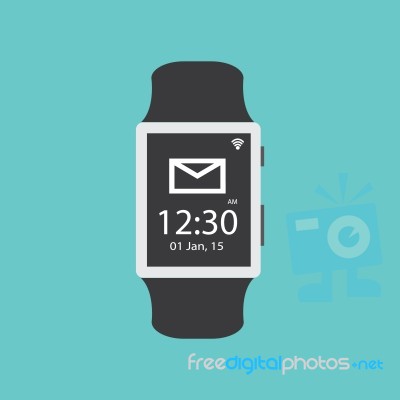 Smart Watch Flat Icon   Illustration  Stock Image