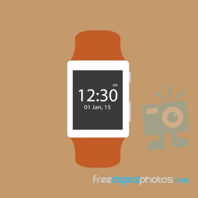 Smart Watch Flat Icon   Illustration  Stock Image