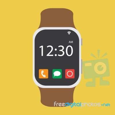 Smart Watch Flat Icon   Illustration  Stock Image