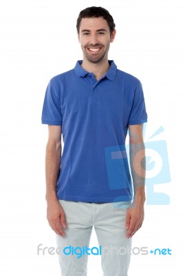 Smart Young Guy Posing Casually Stock Photo