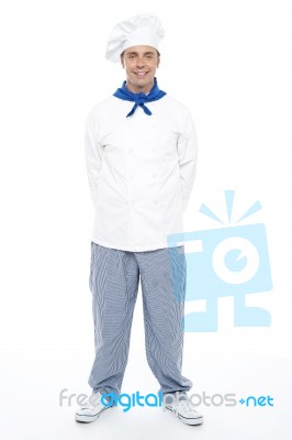 Smart Young Smiling Male Chef Stock Photo