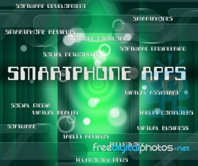 Smartphone Apps Indicates Computer Computing And Text Stock Image