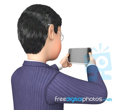 Smartphone Character Represents Business Person And Businessman Stock Image