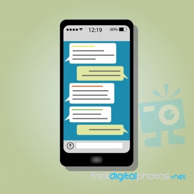 Smartphone Chat Stock Image