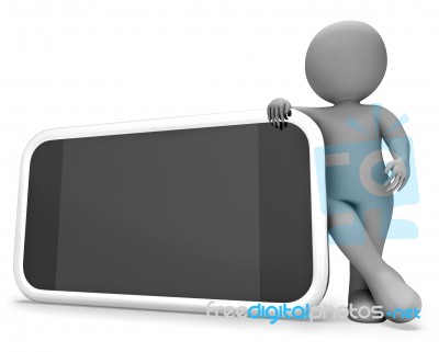 Smartphone Copyspace Shows World Wide Web And Blank 3d Rendering… Stock Image