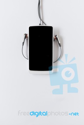 Smartphone On White Background Stock Photo