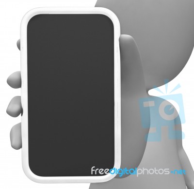 Smartphone Online Shows World Wide Web And Blank 3d Rendering Stock Image