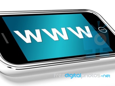 Smartphone Showing WWW Stock Image