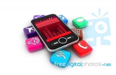 Smartphone With Apps Stock Image