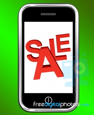 Smartphone with Sale Word Stock Image