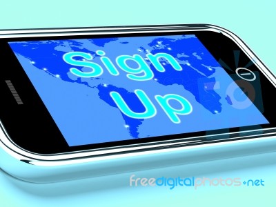 Smartphone With Sign Up Text Stock Image