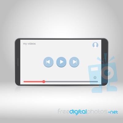 Smartphone With Video Player On The Screen Stock Image