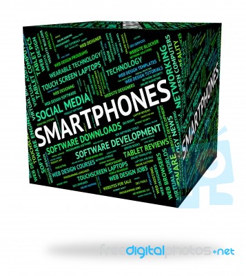 Smartphones Word Meaning Telephone Words And Web Stock Image