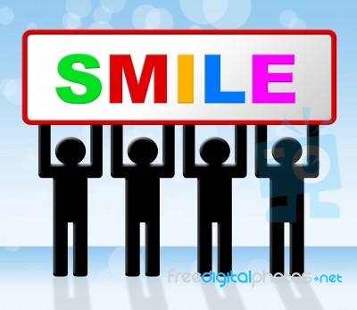 Smile Joy Represents Happiness Emotions And Happy Stock Image