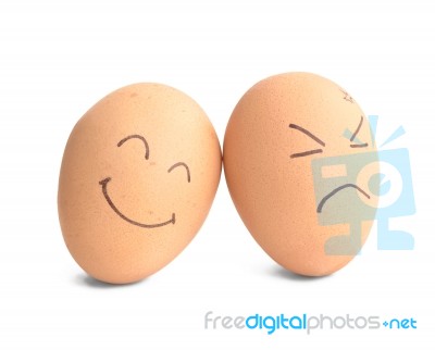 Smiley And Angry Egg Stock Photo