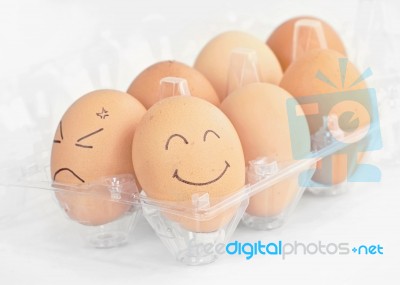 Smiley And Angry Egg Stock Photo