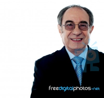 Smiling Aged Businessman Stock Photo