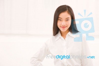 Smiling Asian Businesswoman Stock Photo