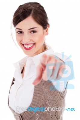 Smiling Brunette Women Stock Photo