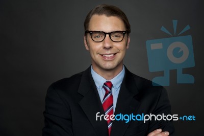 Smiling Business Executive Stock Photo