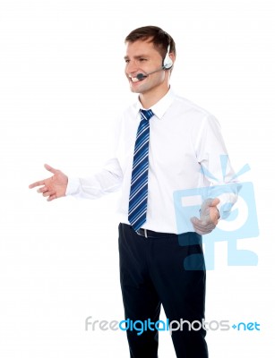 Smiling Business Executive Stock Photo