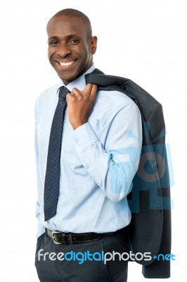 Smiling Business Man In Suit Isolated On White Stock Photo