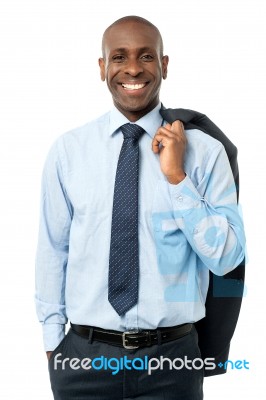 Smiling Business Man In Suit Isolated On White Stock Photo