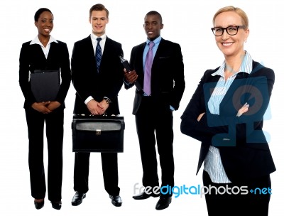 Smiling Business Team Stock Photo