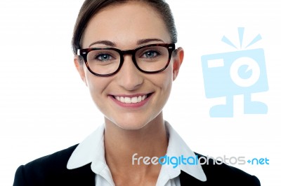 Smiling Business Woman Posing Stock Photo