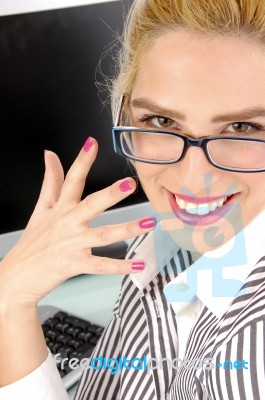 Smiling Businesswoman Stock Photo