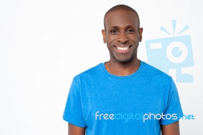 Smiling Casual Guy Posing Over White Stock Photo