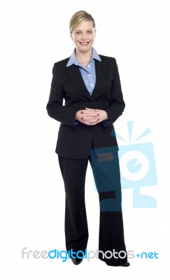 Smiling Caucasian Businesswoman Stock Photo