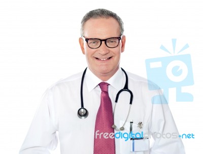 Smiling Caucasian Doctor Stock Photo