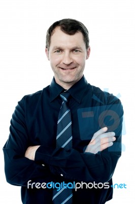 Smiling Crossed Arms  Business Executive Stock Photo