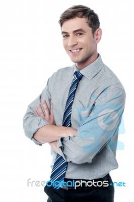 Smiling Crossed Arms Corporate Executive Stock Photo