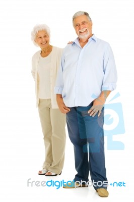 Smiling Elder Couple Stock Photo