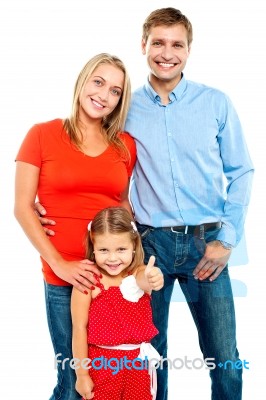 Smiling Family On A White Background Stock Photo