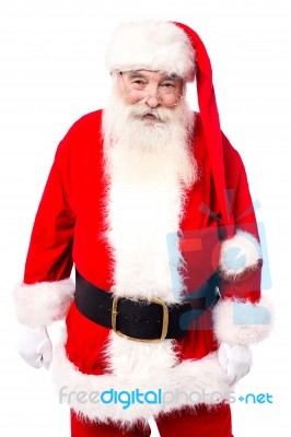 Smiling Father Christmas Isolated On White Stock Photo