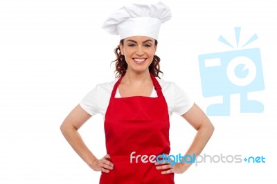 Smiling Female Chef Stock Photo