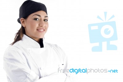 Smiling Female Chef Stock Photo