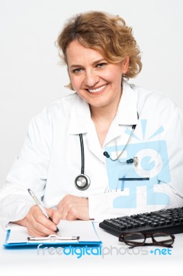 Smiling Female Physician Stock Photo