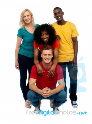 Smiling Friends Stock Photo