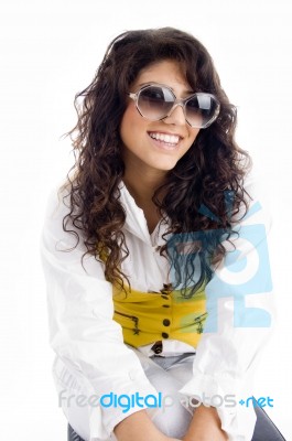 Smiling Girl Wearing Eyeglasses Stock Photo