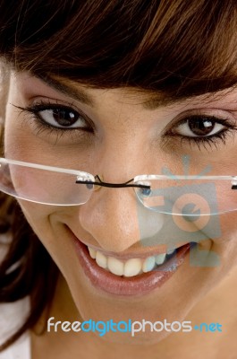 Smiling Girl Wearing Spectacles Stock Photo