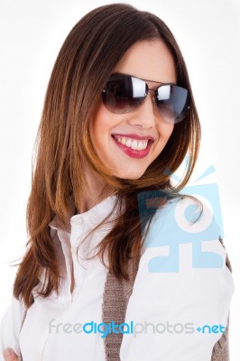 Smiling Girl With Sunglasses Stock Photo