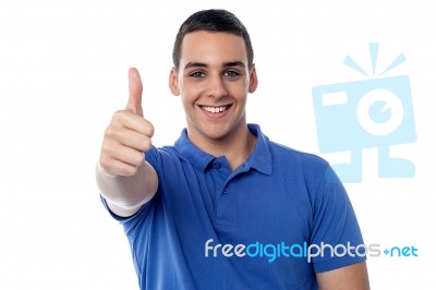 Smiling Guy Agreeing To The Statement Stock Photo