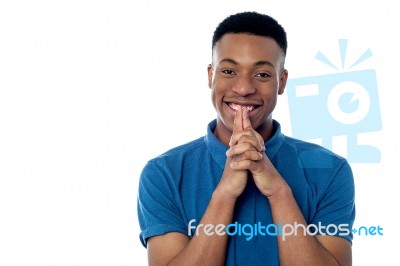 Smiling Handsome African Guy Stock Photo