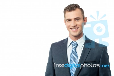 Smiling Handsome Businessman Stock Photo