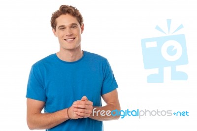 Smiling Handsome Caucasian Guy Stock Photo